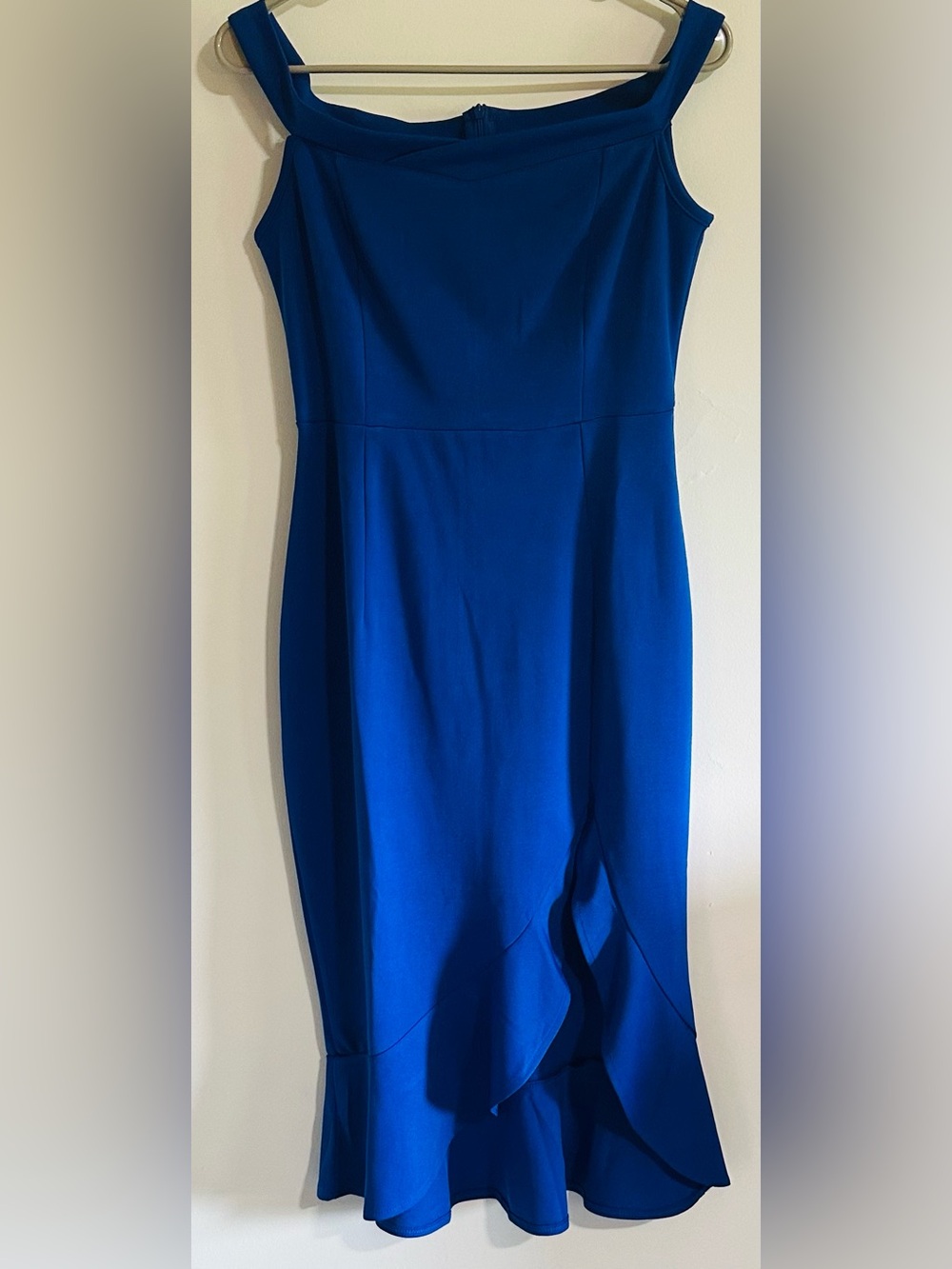 Women’s Royal Blue Midi Ruffle Hem Skirt